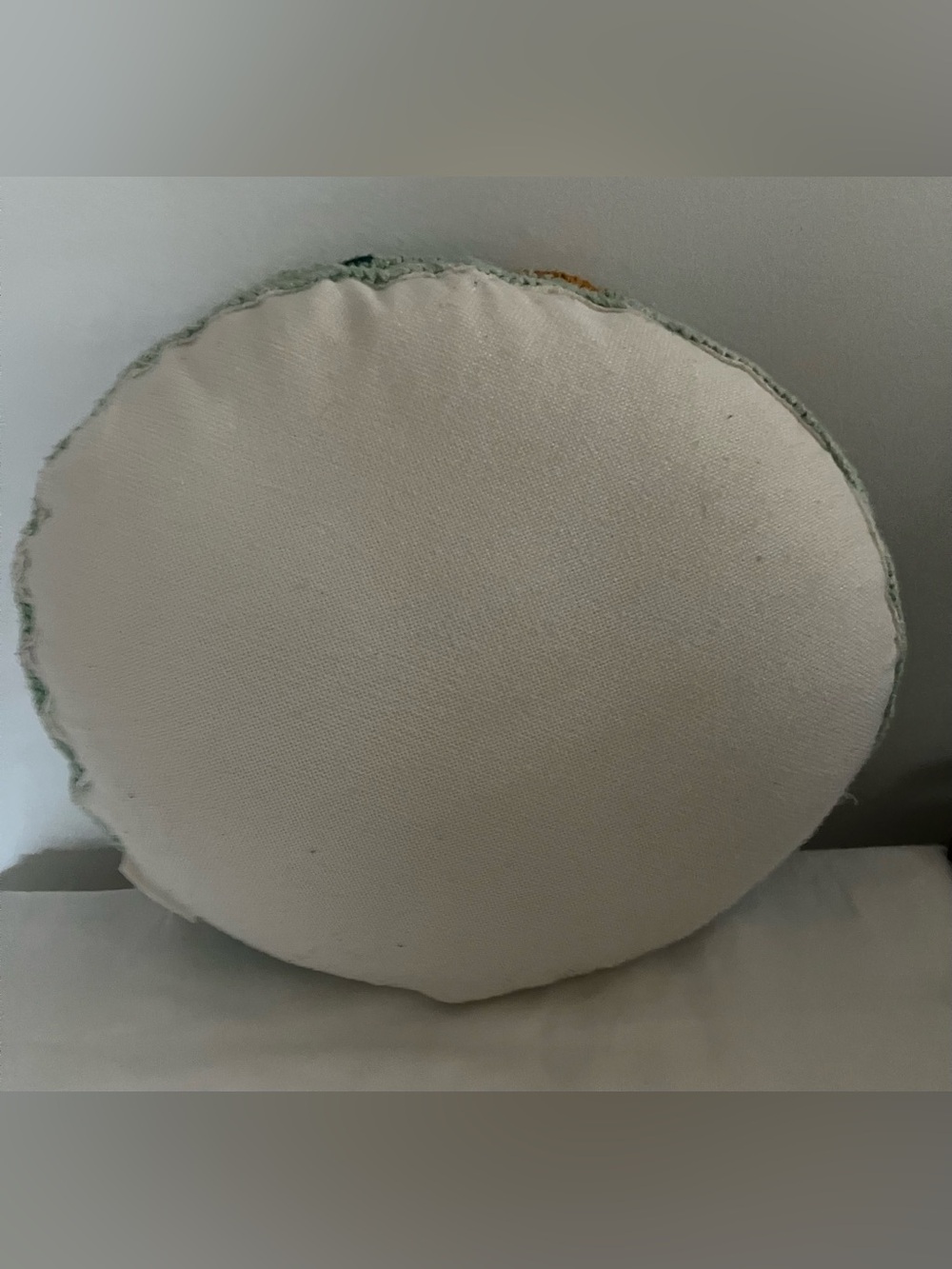 Anthropologie Jamea Round Tufted Pillow in Teal, Mustard, Cream & Pink - Picture 5 of 7